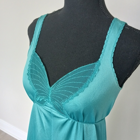 Turquoise Vintage Undercover Wear Butterfly Nightgown - Picture 5 of 9